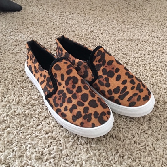 leopard slip on sneakers