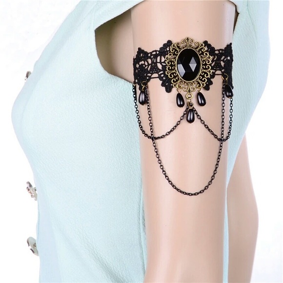 Jewelry - Women Handmade Black Rhinestone Drop Black Lace