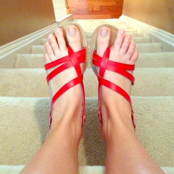 Old Navy Shoes - Red Strappy Sandals