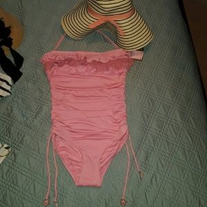 Juicy Couture pink bandeau swimsuit