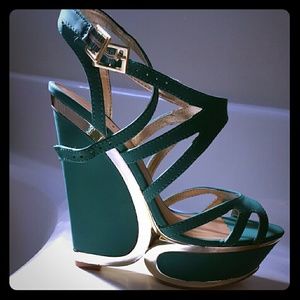 Curve wedge Double Buckle Wedge Sandals