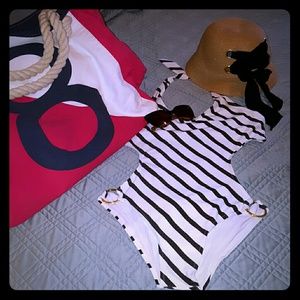 Polo nautical style monokini swimsuit