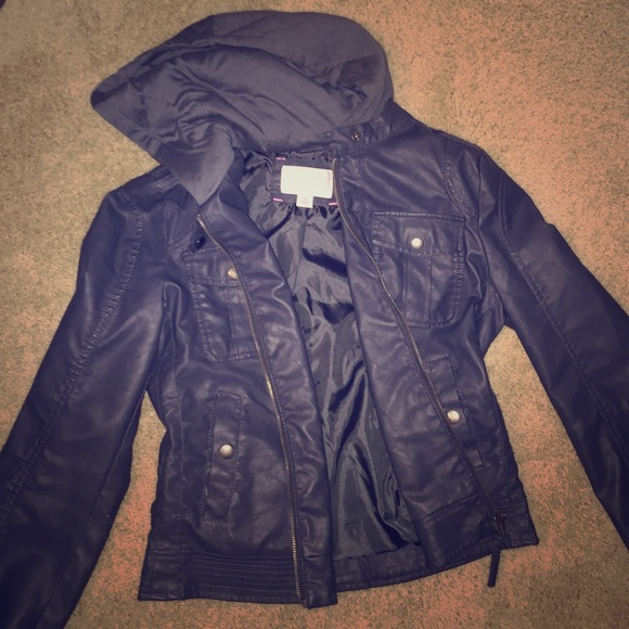 Gray leather jacket