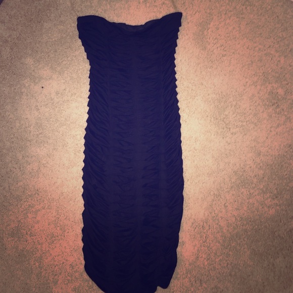 Strapless black cocktail dress