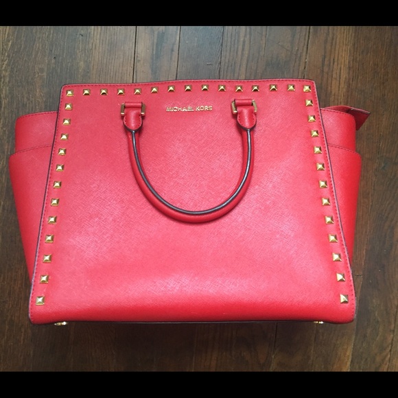 ✨AUTHENTIC✨ Large Red Studded Selma Handbag