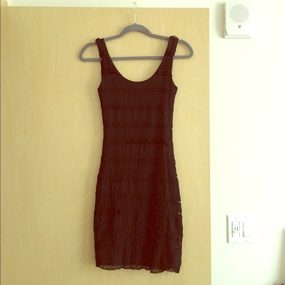 Black crochet dress