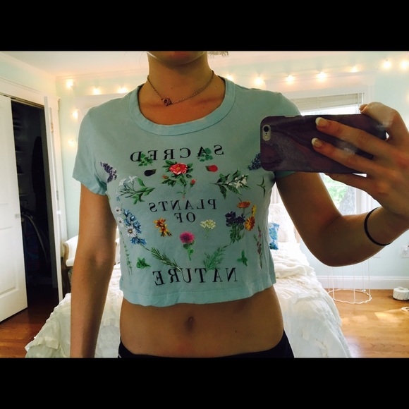 Urban Outfitters Sacred Plants of Nature Crop Top