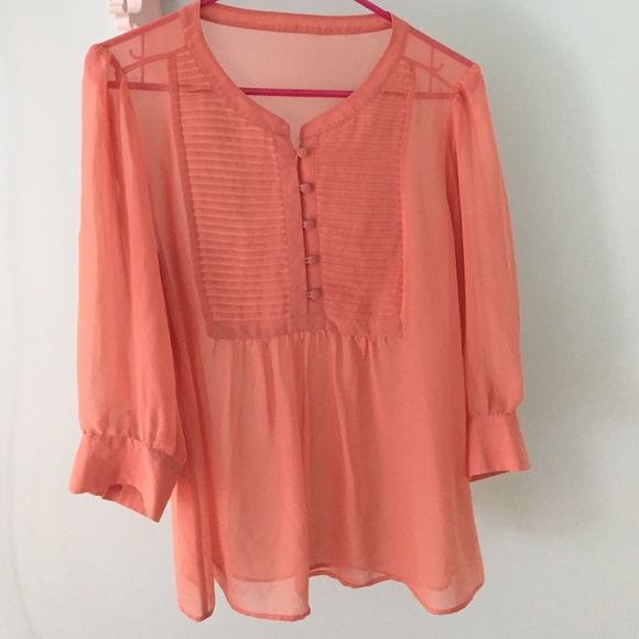 Banana republic sheer pink top