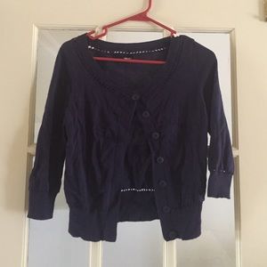 Navy Crop Top Cardigan