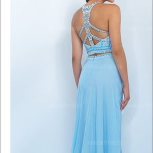 Sequenced high neck prom dress