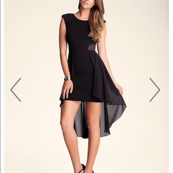 Bebe Dresses & Skirts - Bebe Hi Lo mesh ruffle dress