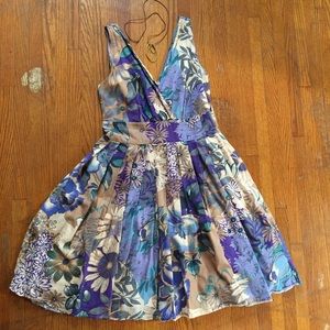 Purple flower summer dress