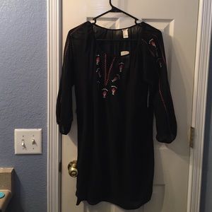 Tribal print little black dress