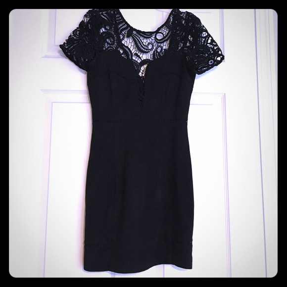 NEW! J.O.A. black dress with lace detail