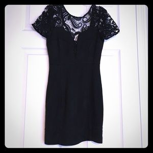NEW! J.O.A. black dress with lace detail