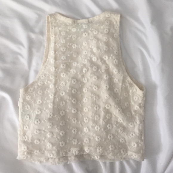 Floral Lace Racerback Crop Top - Picture 2 of 2