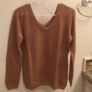 Camel colored v neck sweater - barely worn