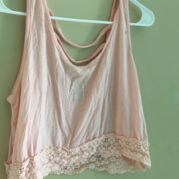 Charlotte Russe Tops - Lace trim crop top