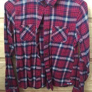 Flannel (red and dark blue)