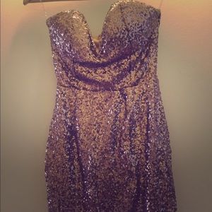 strapless sequin dress