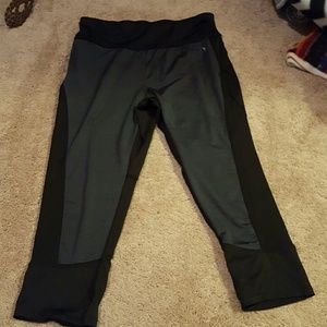 Gray and black capri leggings