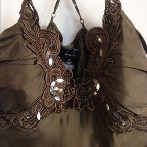 Gorgeous Silk, Lace and Sequenced Top