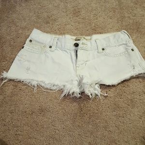 White jean shorts