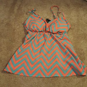 Blue and pink chevron tank