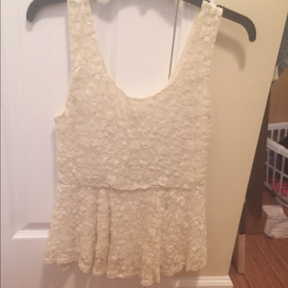 Lace peplum top