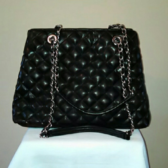 Apt. 9 Handbags - Apt 9 Black Quilted Diamond Shopper Handbag