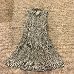 Black and white collared dress with buttons