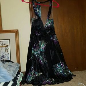 Black halter top dress