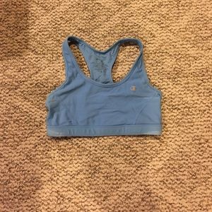Light blue racer back sports bra