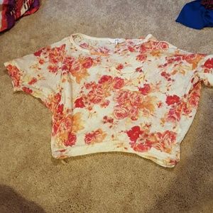Midriff floral shirt