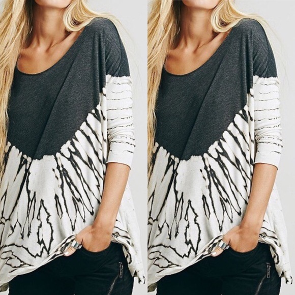 Free People Tops - | Free People | Black Tye Dye Top
