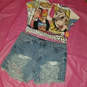 Plus size Distressed Denim shorts