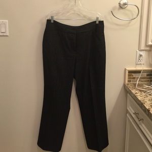 Black pants with white thread woven through
