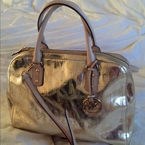 Michael Kors Gold Signature Large Satchel NWT