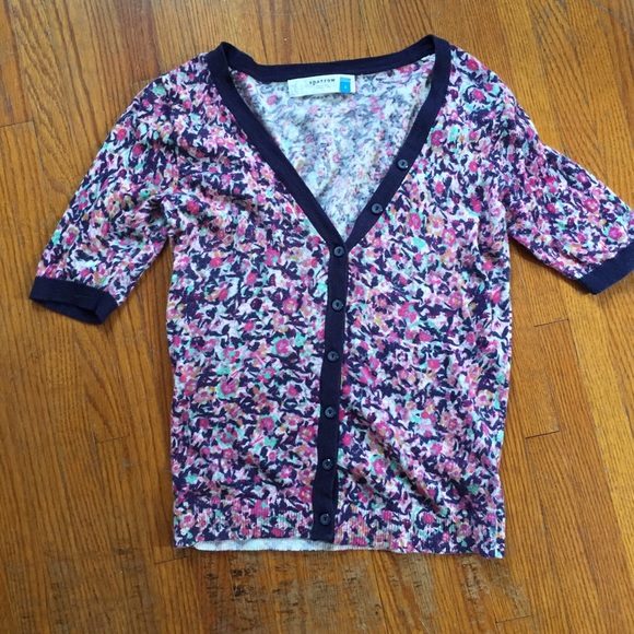 Anthropologie multicolor short sleeve cardigan
