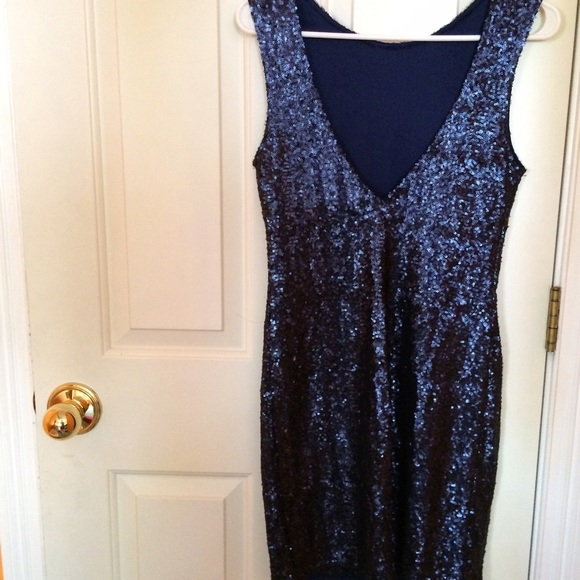 Dark blue sequin mini dress - Picture 3 of 3
