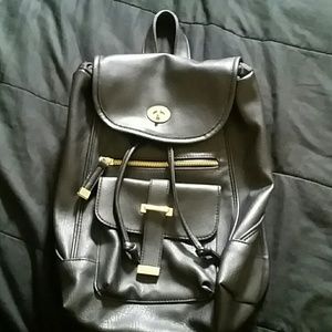 Faux leather backpack