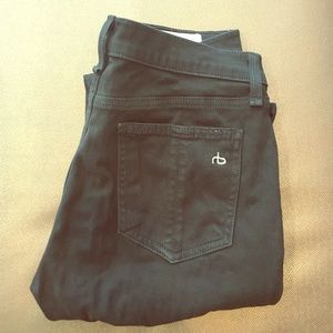 Rag & Bone black plush luxe cotton skinny "jeans"