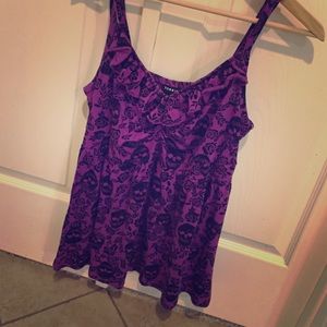 Purple skull Torrid babydoll top