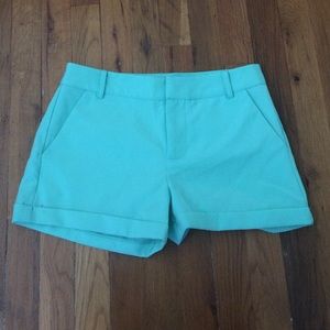 High waist mint green shorts