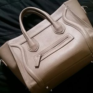 Large beige handbag