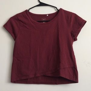maroon crop top