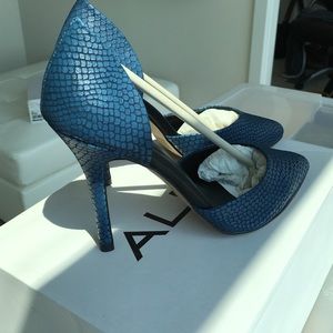 Also Busack Heels - Blue Snake Skin