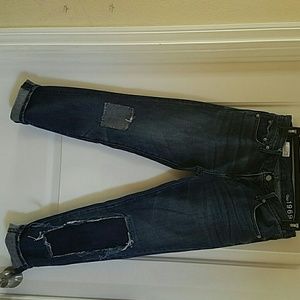 Gap Patchwork Sexy Boyfriend Jeans