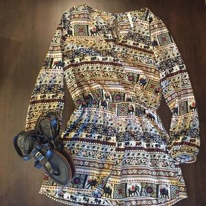 Elephant print romper