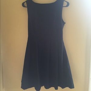 Pleated navy blue dress
